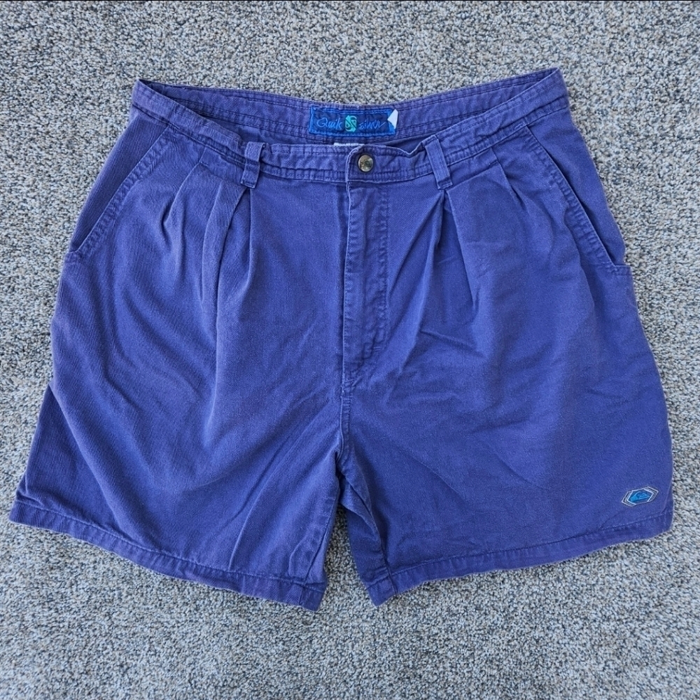 Vintage Quiksilver Purple Bermuda Shorts Mens Large Size 34 Waist 80s 90s USA